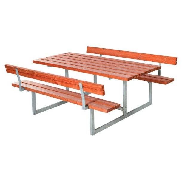 Plus Basic Bord/Bænkesæt m/2 ryglæn - 177 cm - Teak