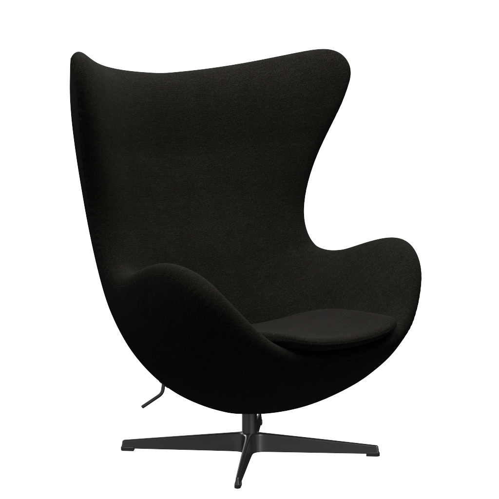 3316 Ægget loungestol, stel i sort af Arne Jacobsen Hallingdal - 376 Brown/Dark Grey - Jacobsen Plus