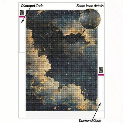5D DIY diamantmålning | Universum stjärnhimmel diamantmålningsset, handgjord dekorativ målning, fullborrad mosaikpysselkit, utveckla DIY-färdigheter o (30*40 Ramlös,20*30 ramlös,40*60 Ramlös)
