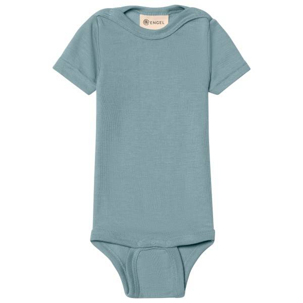Engel Baby Bodysuit Short Sleeve with Press Studs on Shoulder Merino undertøj Børn størrelse 86/92 farve turkis