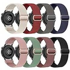 Wizvv 8 färger 20 mm 22 mm nylontyg remmar öglor för Huawei Watch 3 GT2 GT2e GT2 Pro GT3 42 mm 46 mm, töjbart snabbfrigörande bandarmband ersättning för Huawei Smart Watch, mång, 22mm width: Huawei GT