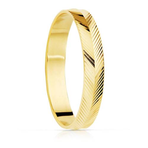 Alianza tallada espiga Oro 18k ancho 3,5 mm
