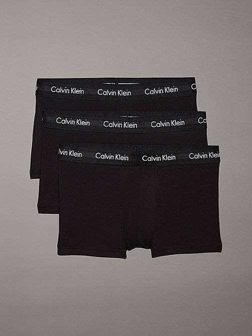 3 Pack Low Rise Trunks - Cotton Stretch - Calvin Klein - Black - Men - XS - Black - XS