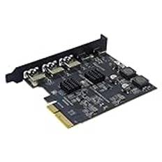 Fivetwofive PCI Express X4 A-adapter med 2 portar typ C + 3 USB 3.2 Gen2-portar 10 Gbps ASM3142 + USB PCIE-chip VL822 expansionskort