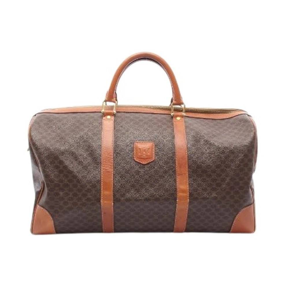 Celine Vintage Pre-owned Macadam Coated Canvas Boston Bag - Vintage - unisex - Brun - ONE SIZE - Læder