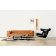 Fredericia Furniture 4511 Delphi 3 Pers. Sofa L: 240 cm - Sort Læder/Aluminium