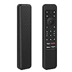 Silikonskydd för Sony RMF-TX800U RMF-TX900U Voice Remote Contorl 2022, X80K X90K X95K-serien TV fjärrkontroll halkfri silikon skyddande hud lyser i mörkret med snodd (svart)