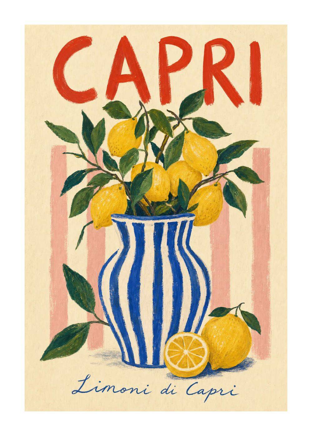 Capri I Poster - Vit kant / 13x18 cm