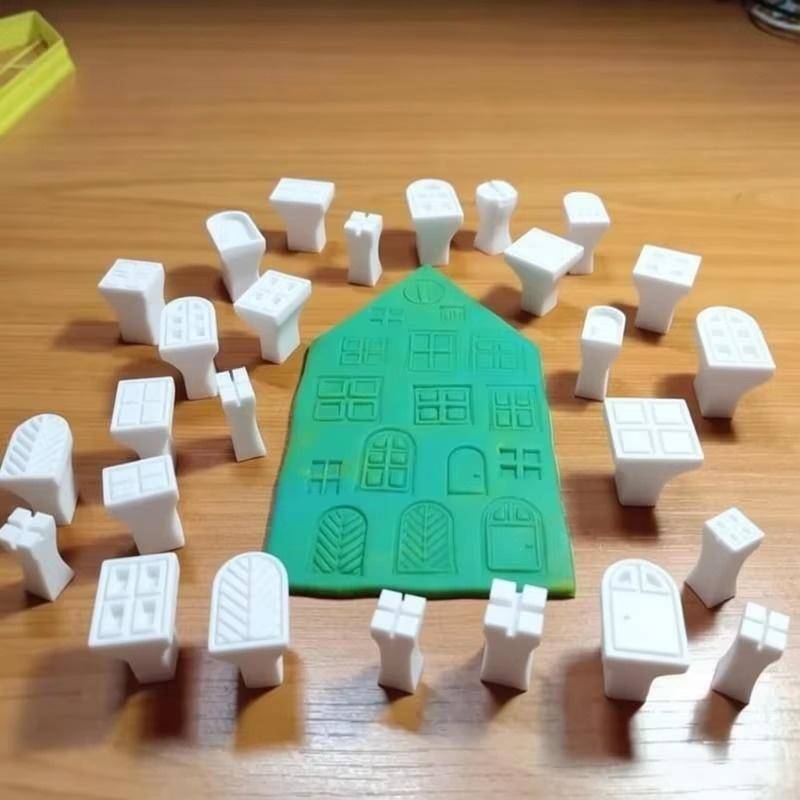 25Pcs/Set Plastic Clay Stamp Molding Kit Window Pattern Diy Stamps For Polymer Clay Wax Resin Pottery Crafts