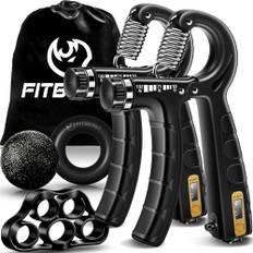FitBeast träningssats för handgrepp (5-pack), 2 underarmsgrepp justerbart motstånd handgripare, fingersträckare, greppring och stresslindring greppboll för idrottare