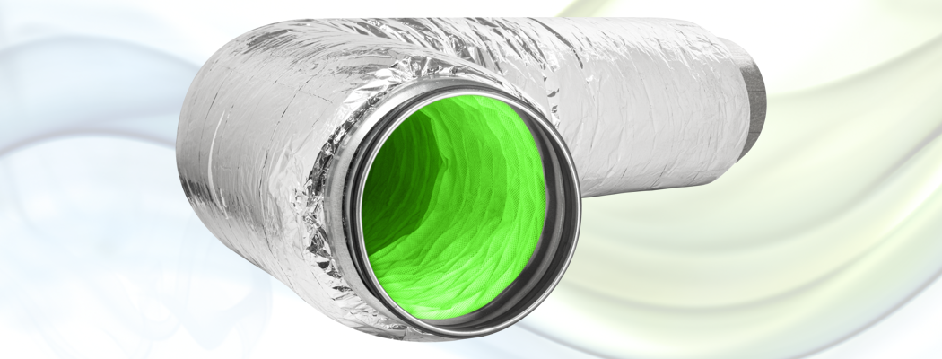 Ljuddämpare Flexibel 1,2m Antibakteriell (Ø160 - 50mm isolering)