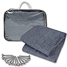 Froadp HDPE Camping Mattor Utomhus Markis Matta Husbilsmatta med Aluminiumhål och Bärväska Tvättbar Golvmatta Tältmattor för Tält och Markis för Halkfri Markduk Camping & Vandring (300x400cm)
