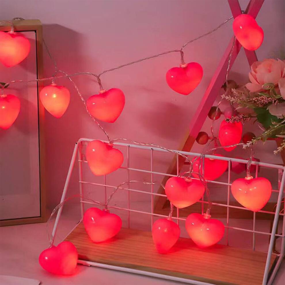 LED Rød Hjerte Lyskæde Lys Varm Romantisk Blød 59In118.1In Til Kinesisk Valentinsdag Fødselsdag Frieri Værelsesdekoration USB