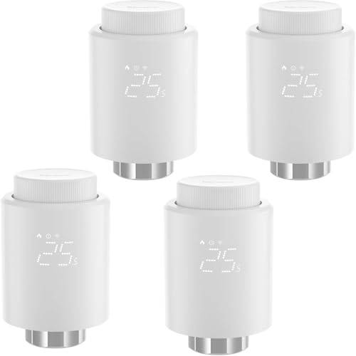 SONOFF TRVZB Smart Zigbee 3.0 Radiatortermostat 4 Stycken, Zigbee3.0 TRV Termostat Ventil Termostat, Smart Radiator Thermostat med App Control, Kompatibel med Alexa/Google Home/Home Assistant