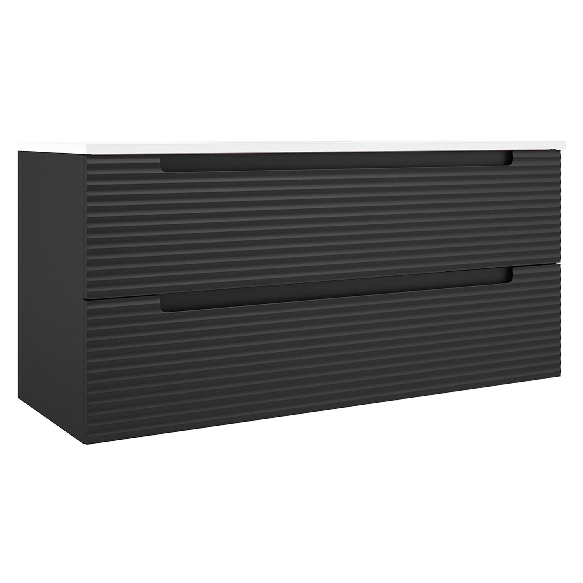 Badrumskommod Ramos Svart Matt 120 cm med Handfat