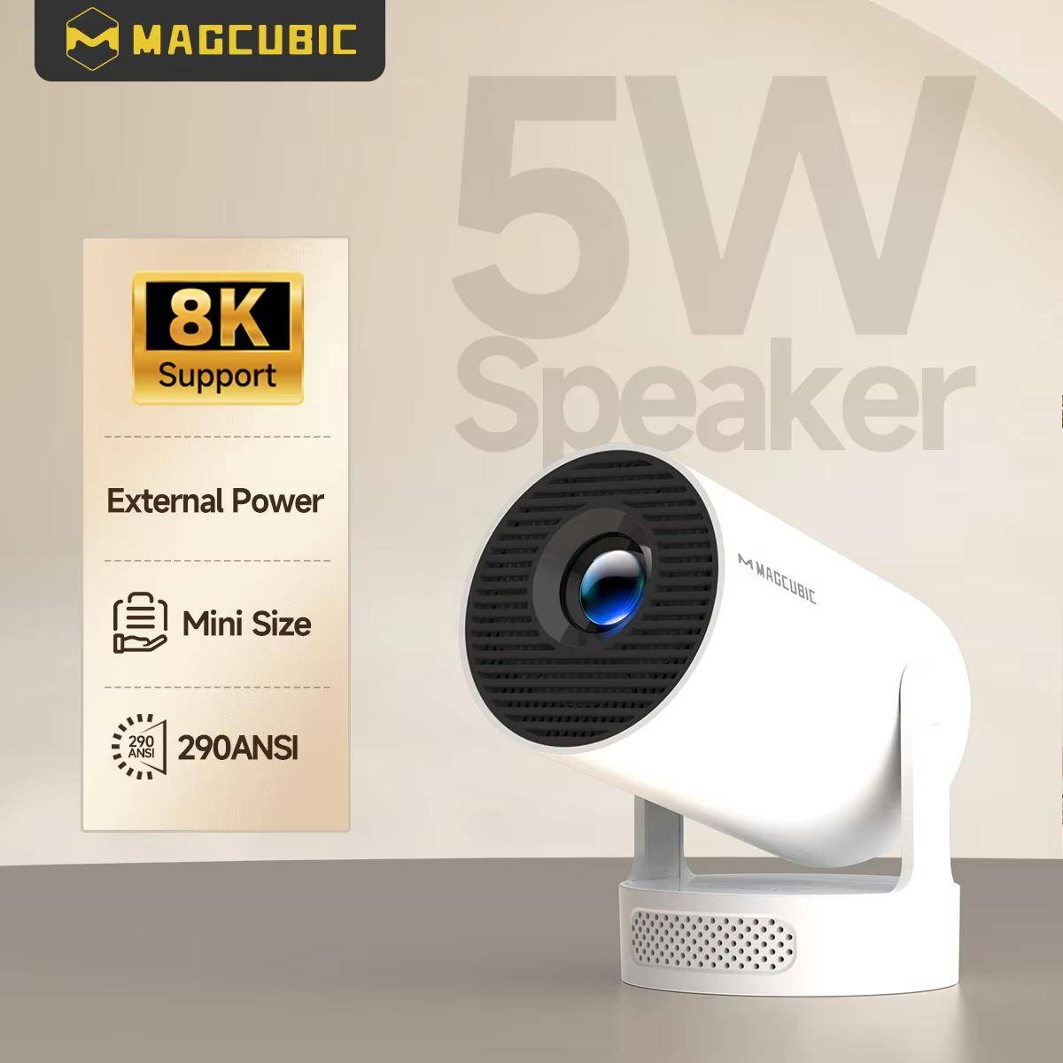 Magcubic HY300 Pro+ 8K Utomhusprojektor 8000 Lumen Android 14 WiFi 6 BT5.4 Bärbar 5W HiFi-högtalare 720P HD