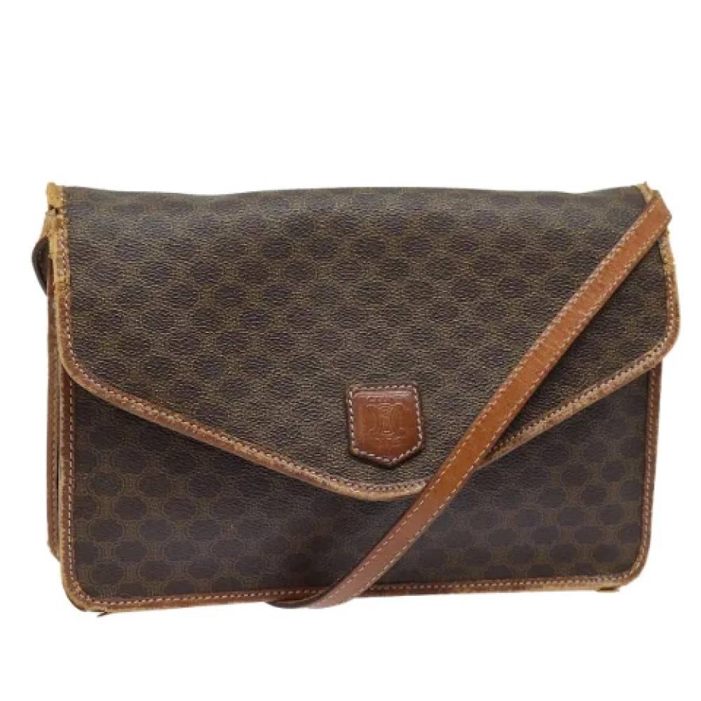 Celine Vintage Pre-owned Macadam Canvas Skuldertaske - Vintage - Dame - Brun - ONE SIZE - Uld