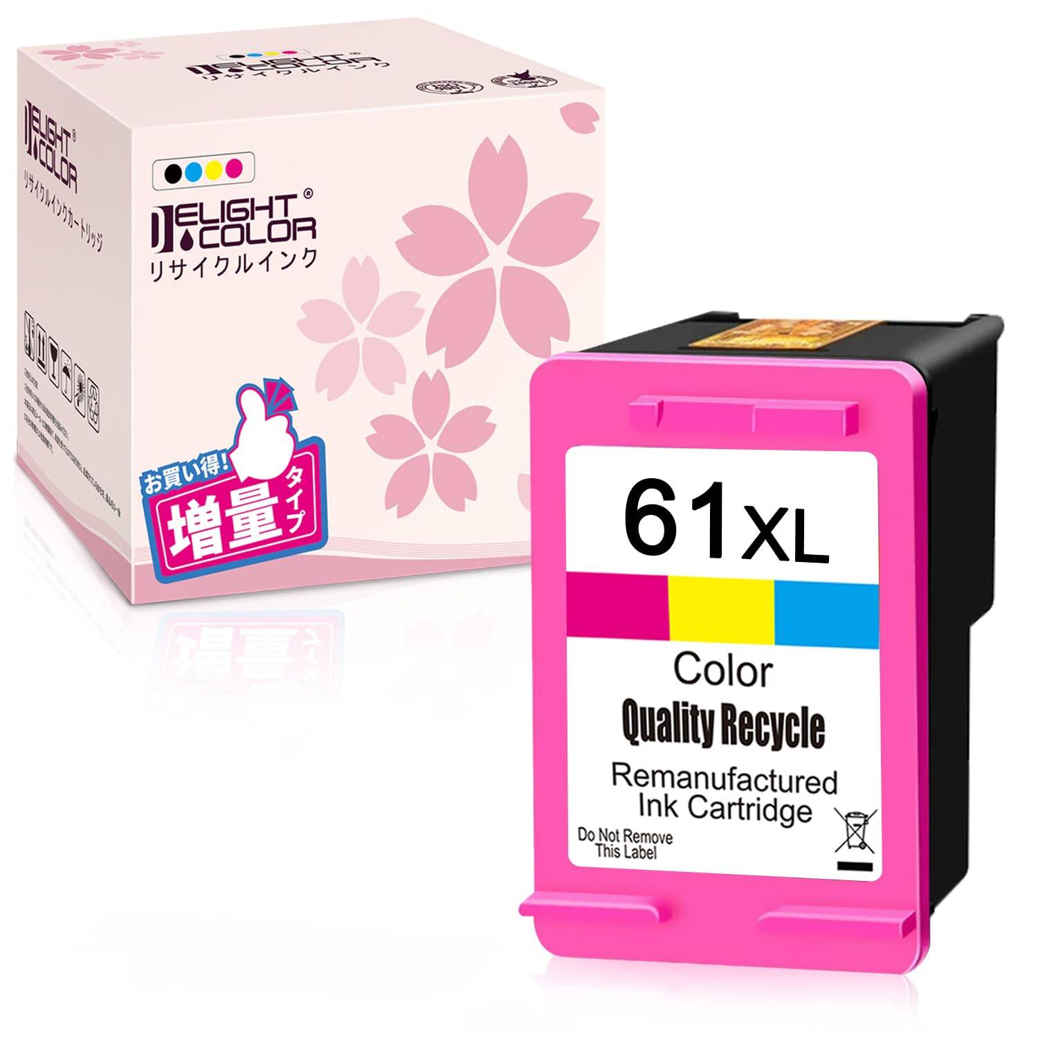 Delightcolor Remanufactured HP Ink Cartridges with Ink Level Display for HP 61 XL Color Printers with ENVY ENVY ENVY and Officejet (Compatible 5530,