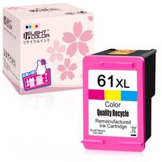 Delightcolor Remanufactured HP Ink Cartridges with Ink Level Display for HP 61 XL Color Printers with ENVY ENVY ENVY and Officejet (Compatible 5530,