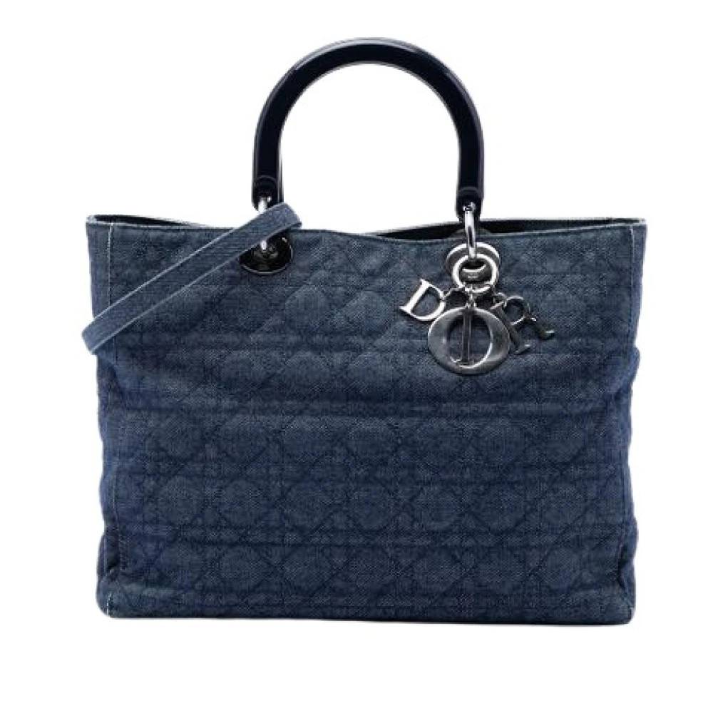 Dior Vintage Pre-owned Lady Satchel - Vintage - Dame - Blå - ONE SIZE - Uld