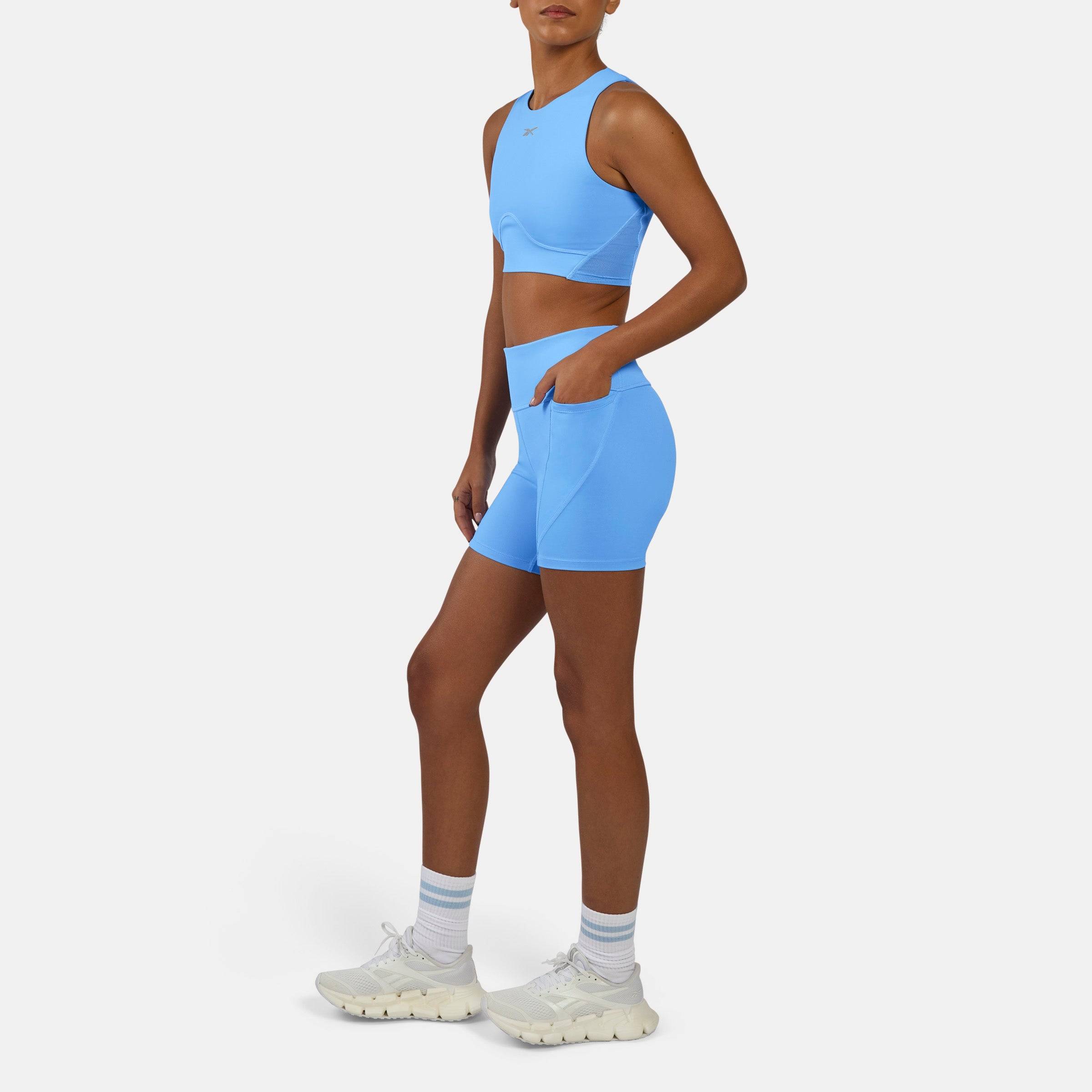 Reebok - Lux High Rise Bike Shorts, Peri Blue, Size: L