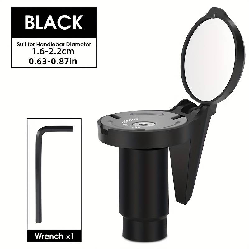 TEMU West Biking 1pc Hd Wide-angle Bicycle Rearview Degree Rotatable Foldable Invisible Handlebar Mirror Bike Handlebar Plug Rearview Mirror Bike Additions