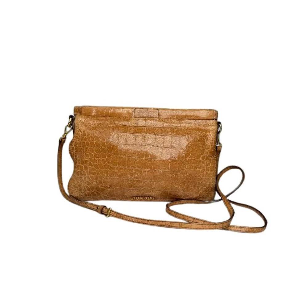 Miu Miu Pre-owned Pre-owned Leather Skuldertaske - Vintage - Dame - Orange - ONE SIZE - Uld