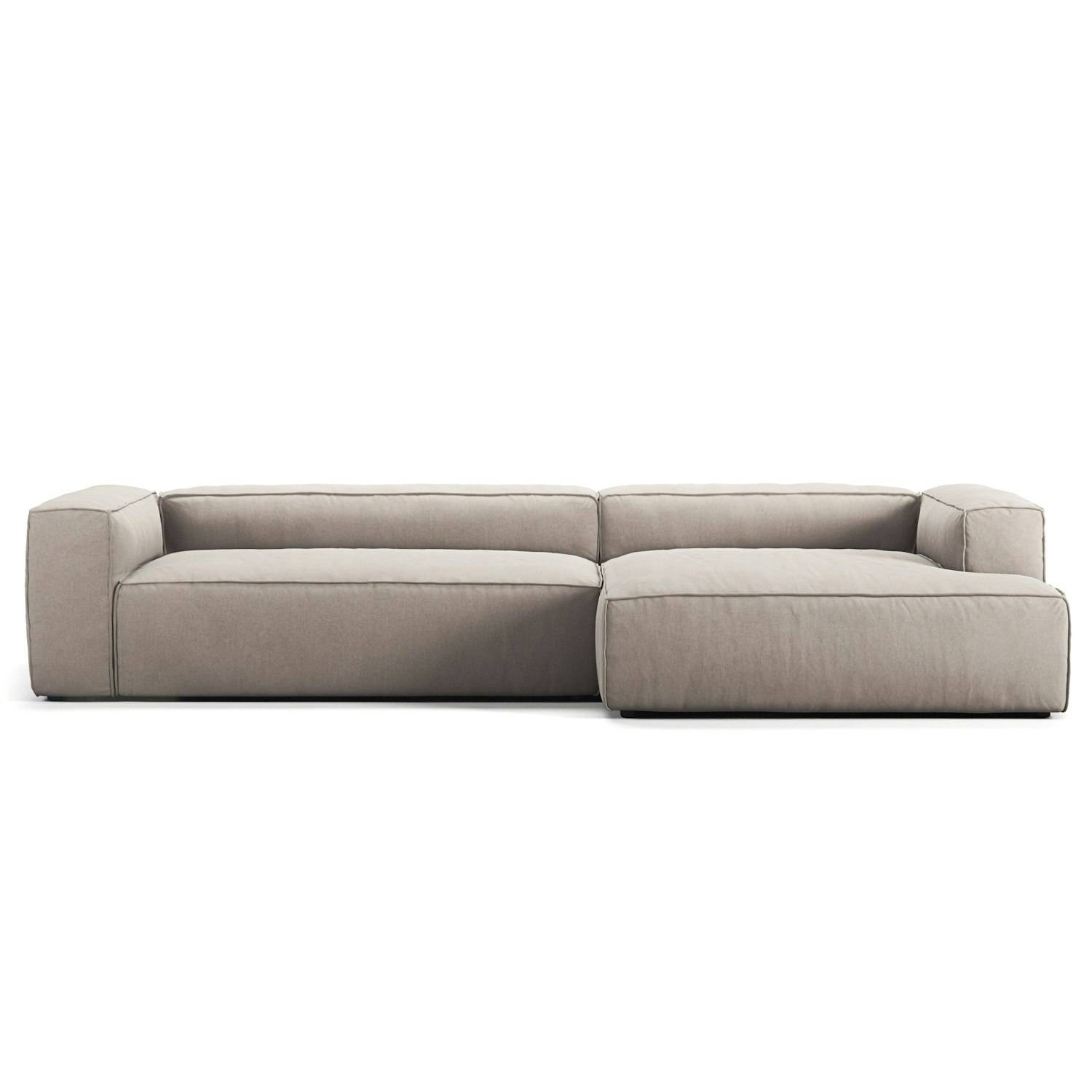 Decotique Grand 4-personers Sofa Chaiselong Højre - Hjørnesofaer & Divansofaer Mikro-chenille Sandshell Beige - 330943-300944.