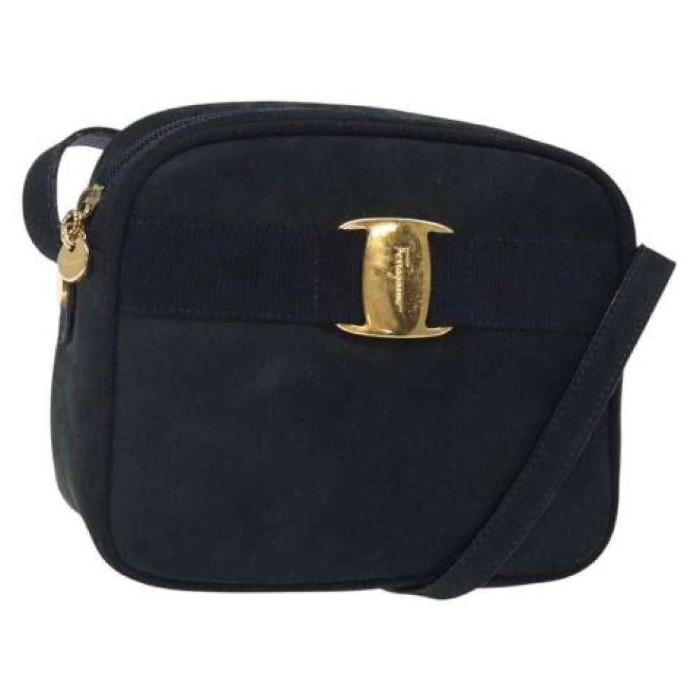 Salvatore Ferragamo Pre-owned Pre-owned Ruskind skuldertasker - Vintage - Dame - Sort - ONE SIZE - Uld