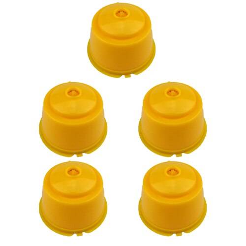 Nespresso 1/2/3 st kaffekapsel nestle dolce gusto kapsel återanvändbar kaffefilter kapselmaskin barista kaffetillbehör - 5 st gult