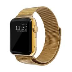 Apple Watch SE 44mm Armband Milanese Loop, Guld