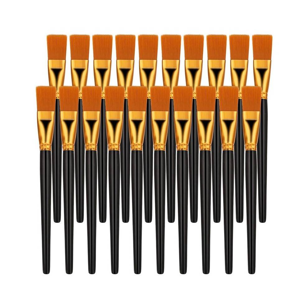 20 Pcs Flat Brush Set, 1 Inch Wide Watercolor Brushes Oil Painting Brushes, Paint Professional Brushes