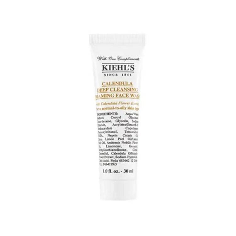 Kiehl's Calendula Djuprengörande Löddrande Ansiktsrengöring Resestorlek Prov white
