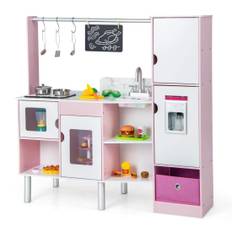 2 i 1 barnkök & butik med ljus & ljud & 82 tillbehör & bräde & glassmaskin lekkök