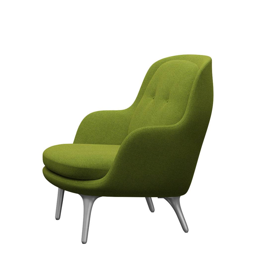 Fri Lænestol m. stel i aluminium fra Fritz Hansen Hallingdal - 980 Green - Jacobsen Plus