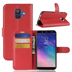 Samsung Galaxy A6 (2018) - Læder cover / pung - Rød