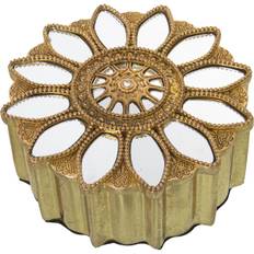 Dekorativ boks Alexandra House Living Guld Plastik 19 x 8 x 19 cm