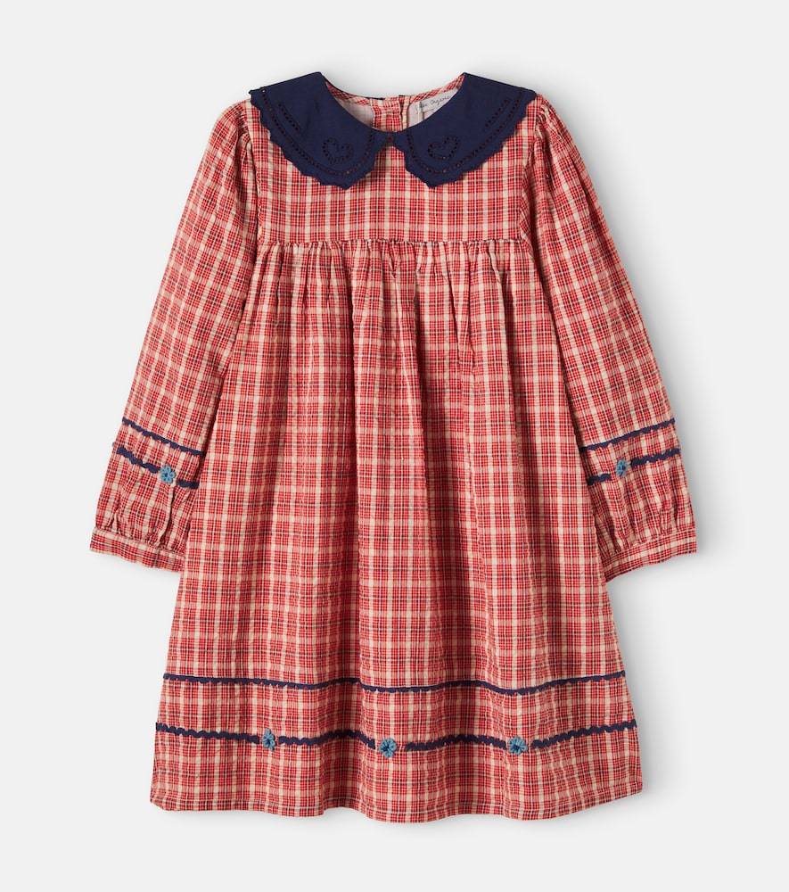 Bebe Organic Vestido Bridget de algodón a cuadros - rojo - Y 6
