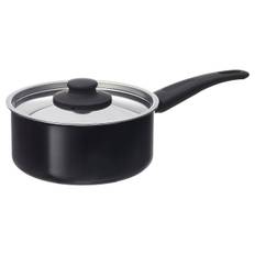 HEMLAGAD kastrull med lock, non-stick beläggning svart, 2 l