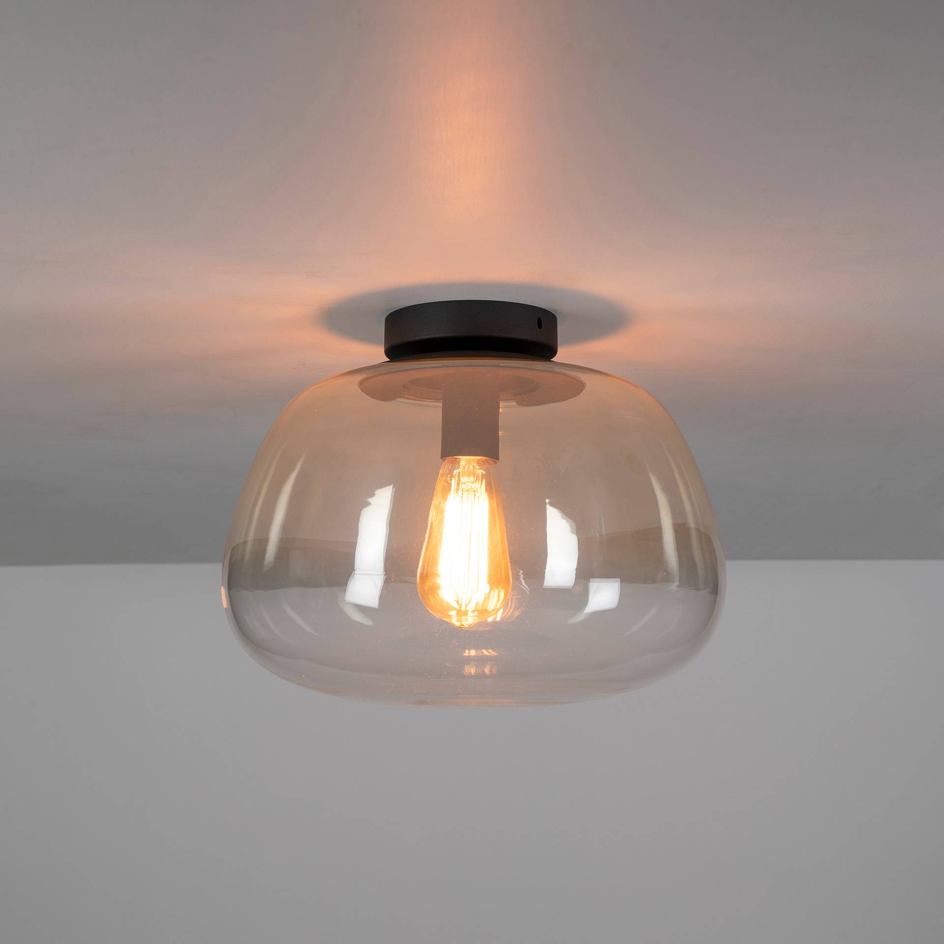 Regor - Plafond i ravfarvet glas Levering med pære(r)