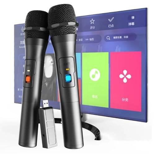 Cuifati VHF-radiomikrofon, V16U 2-i-1 universell handhållen karaoke mikrofonhögtalare med USB-mottagare, 164 fot överföringsavstånd, bärbart karaokemikrofonsystem för festmöten