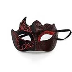 Seglory venetianska masker, maskerad mask venetiansk cosplay karneval maskerad maskerad Venedig karneval temafest kostym mask för män och kvinnor (svart röd)