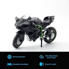 1/12 Kawasaki H2r Ninja 250 Legetøjsmotorcykel Diecast Metal Model 1:12 Super Sport Racing Lyd & Lys Samling Gave Til Dreng Barn