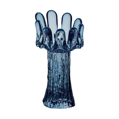 Kosta Boda Solros ljuslykta cirkulärt glas 18 cm Blå