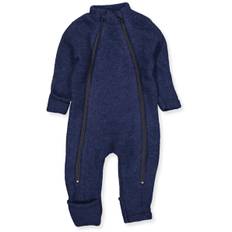 Joha - Blå uld fleece heldragt - Blå - str. 90 cm