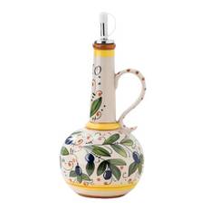 Keramisk olivolja dispenser flaska 700 ml handmålad olivolja flaska dekorativ stengods olivolja cruet med rostfritt stål pip för oljor, såser, vinäger