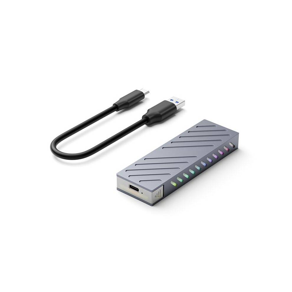 M2 SSD-Fodral NVMe/ SSD-Hölje med Dubbla Protokoll, Adapter 10 Gbps USB 3.2 Gen2 USB C, Externt Hölje, Verktygsfritt B