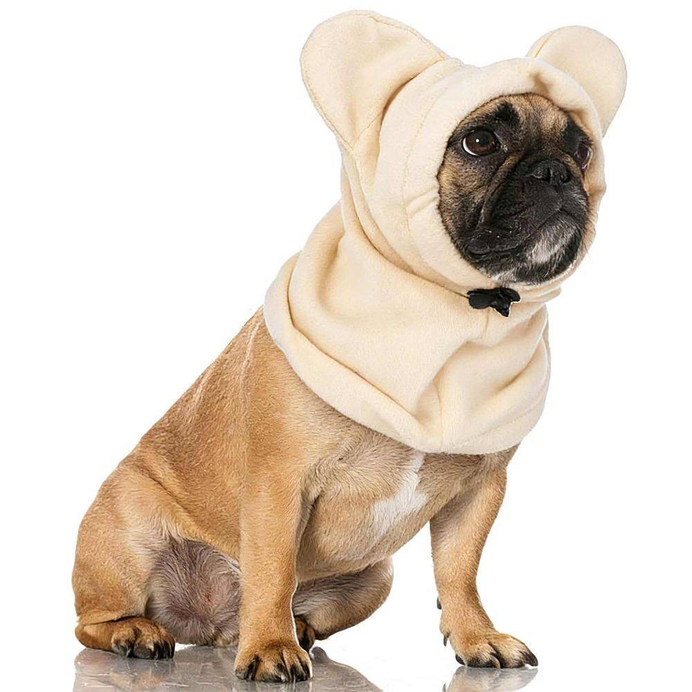 Mjuk Fleec Hund Fleec Fladdermusmössa Varmt Material Justerbar Design Husdjur Vintermössor Öronskydd Enfärgad Hundhalsduk