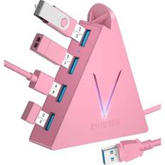 JoyReken FlyingVHUB 4 Port USB Data Hub Pink 3.0