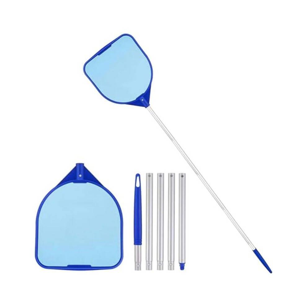 Pool Cleaner, Portable Handheld Cleaning Tool with 5 Connecting Rods, Heavy Duty Pool Skimmer, Easy Installation